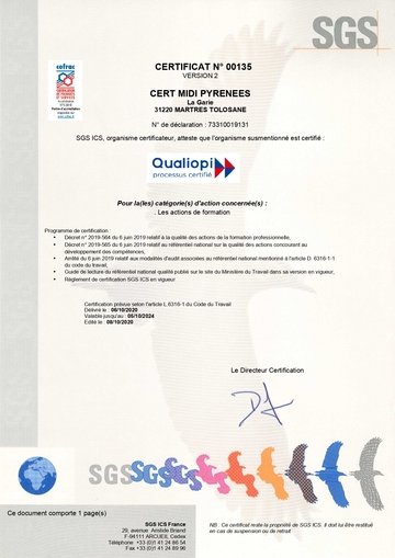 Certificat QUALIOPI